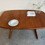Vintage Skovby extendable oval table teak