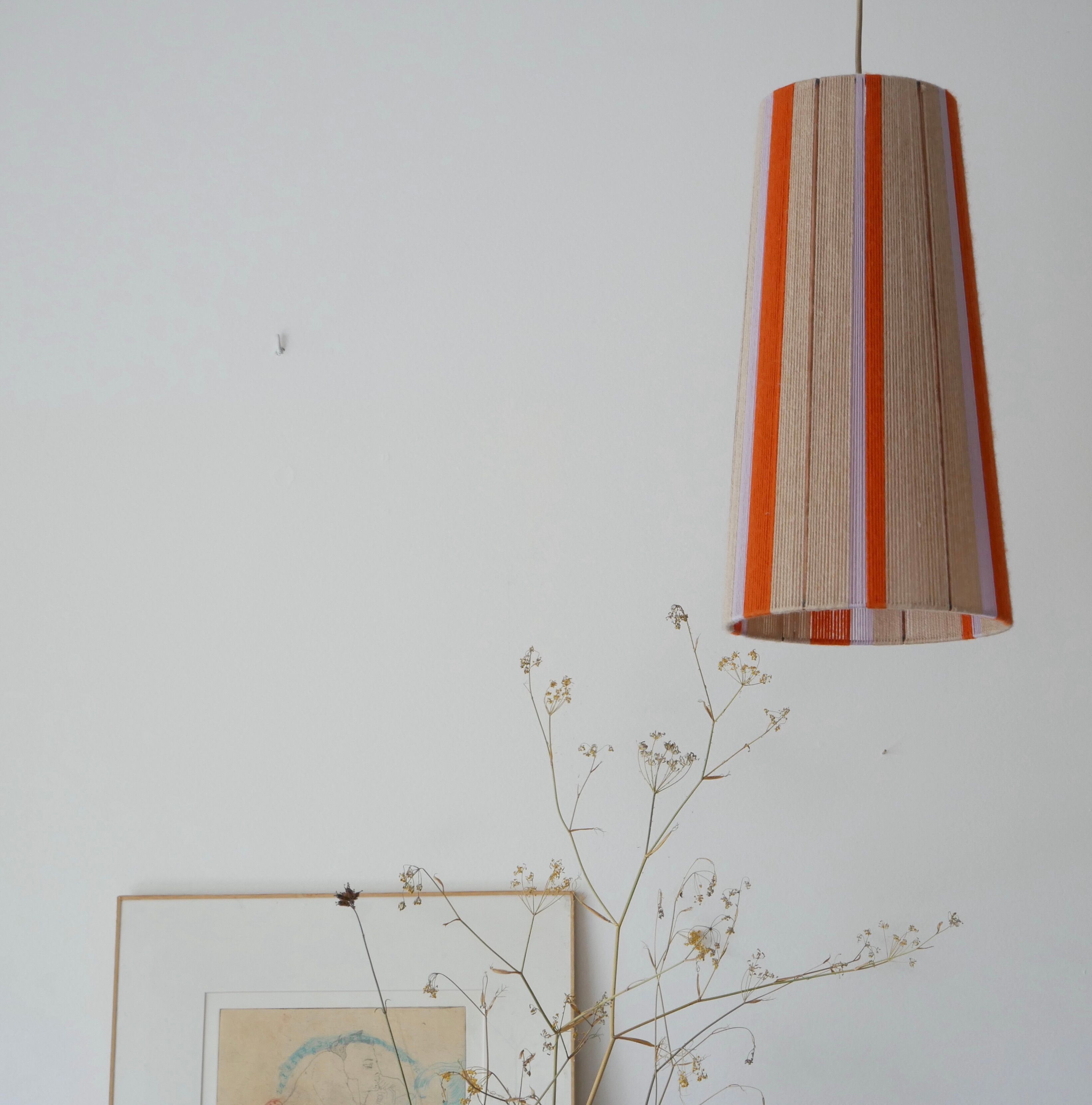 Garance model pendant lamp - hand-woven lamps - Unique woven yarn shade - t pendant lamp
