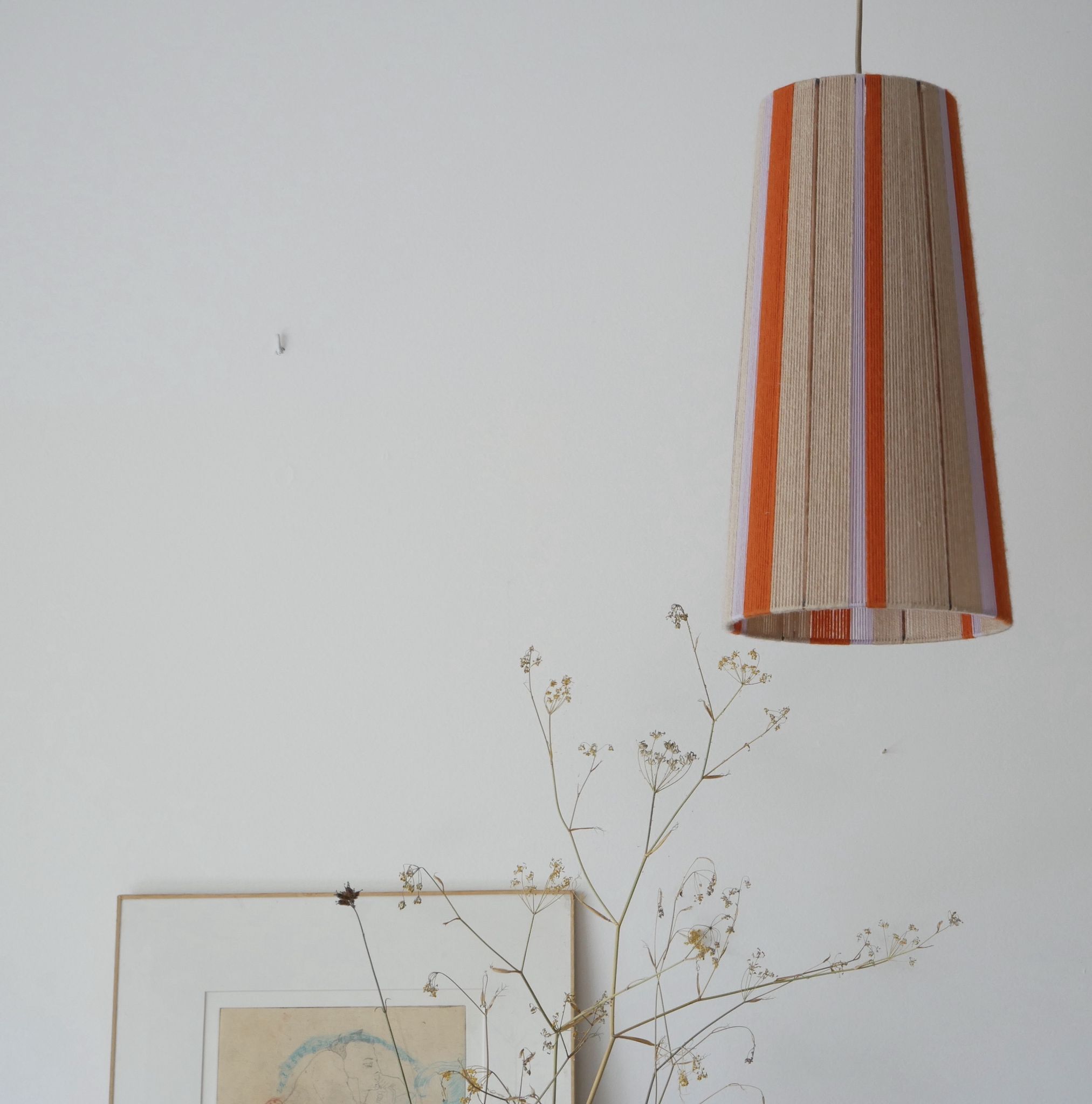 Garance model pendant lamp - hand-woven lamps - Unique woven yarn shade - t pendant lamp