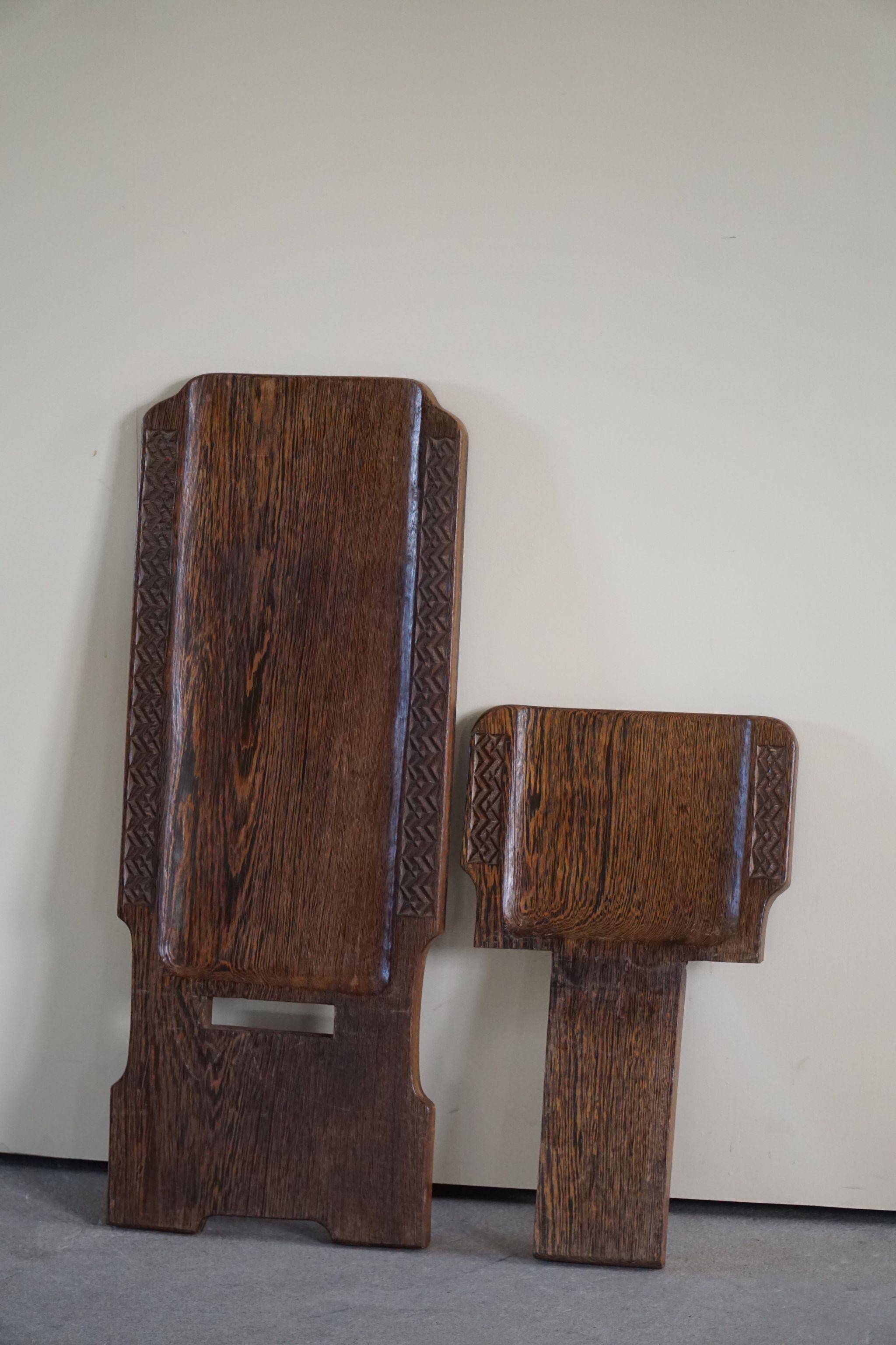 Hand-carved rustic African tribal folding chair, Wabi Sabi, 1970s