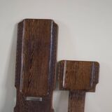 Hand-carved rustic African tribal folding chair, Wabi Sabi, 1970s