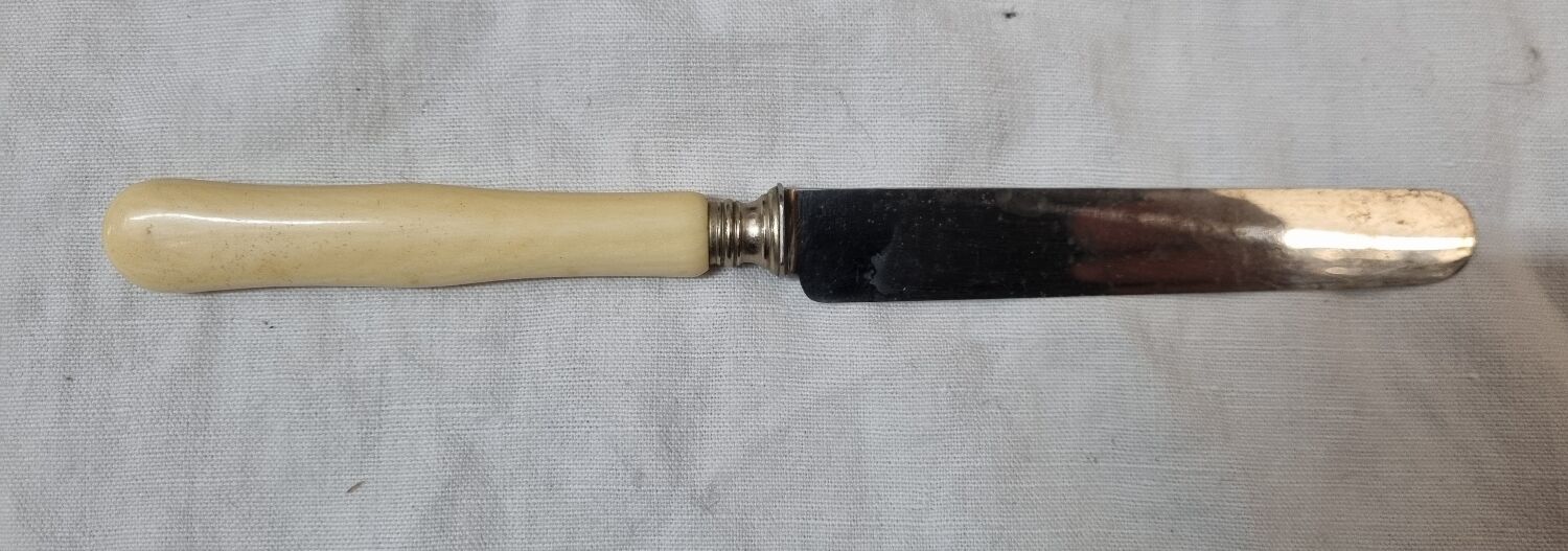 Old ivory handle cheese knives, nineteenth