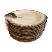 Set of 12 plates slurry fish Longwy