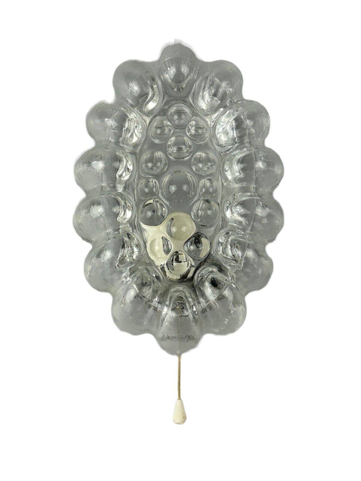 60s 70s wall lamp made of glass & metal bubble wall sconce space age design