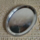 Small oval dish in silver-plated metal