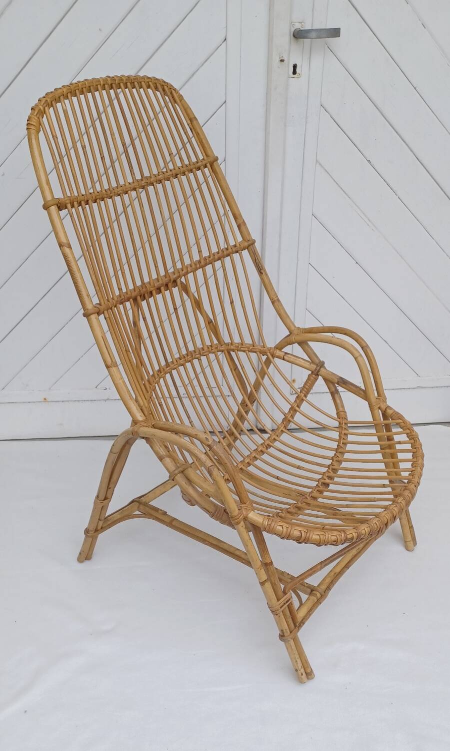 Old rattan armchair