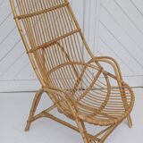 Old rattan armchair