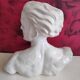 Bust of J. Mermoz in white cracked ceramic by H. Laurens
