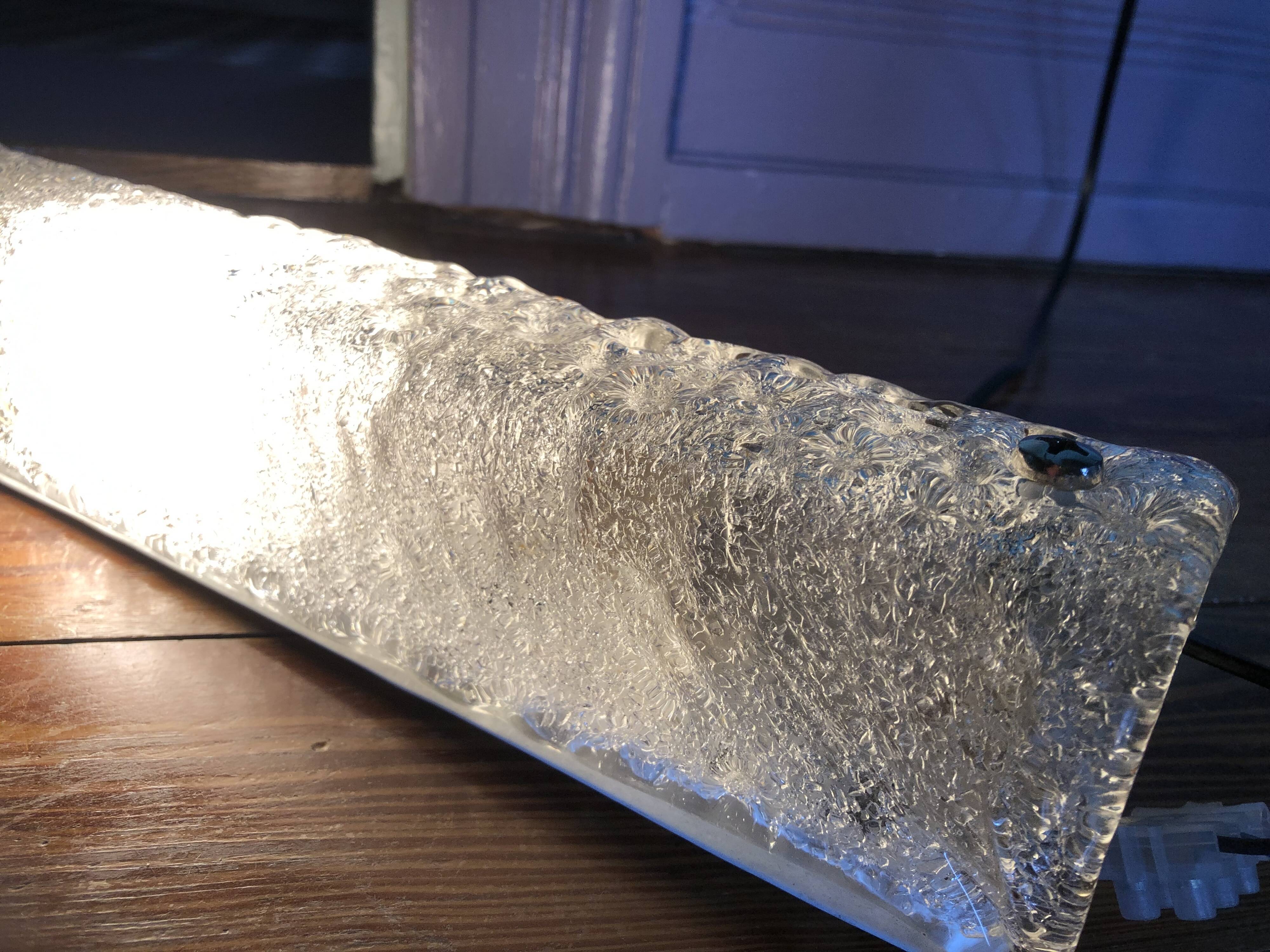 Glass wall applique effect ice by JT Kalmar Austria circa 1950