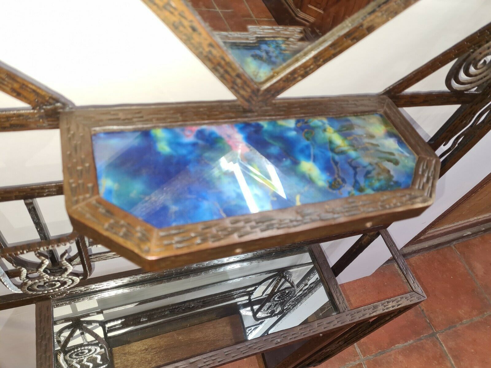 Wrought iron cloakroom art deco style