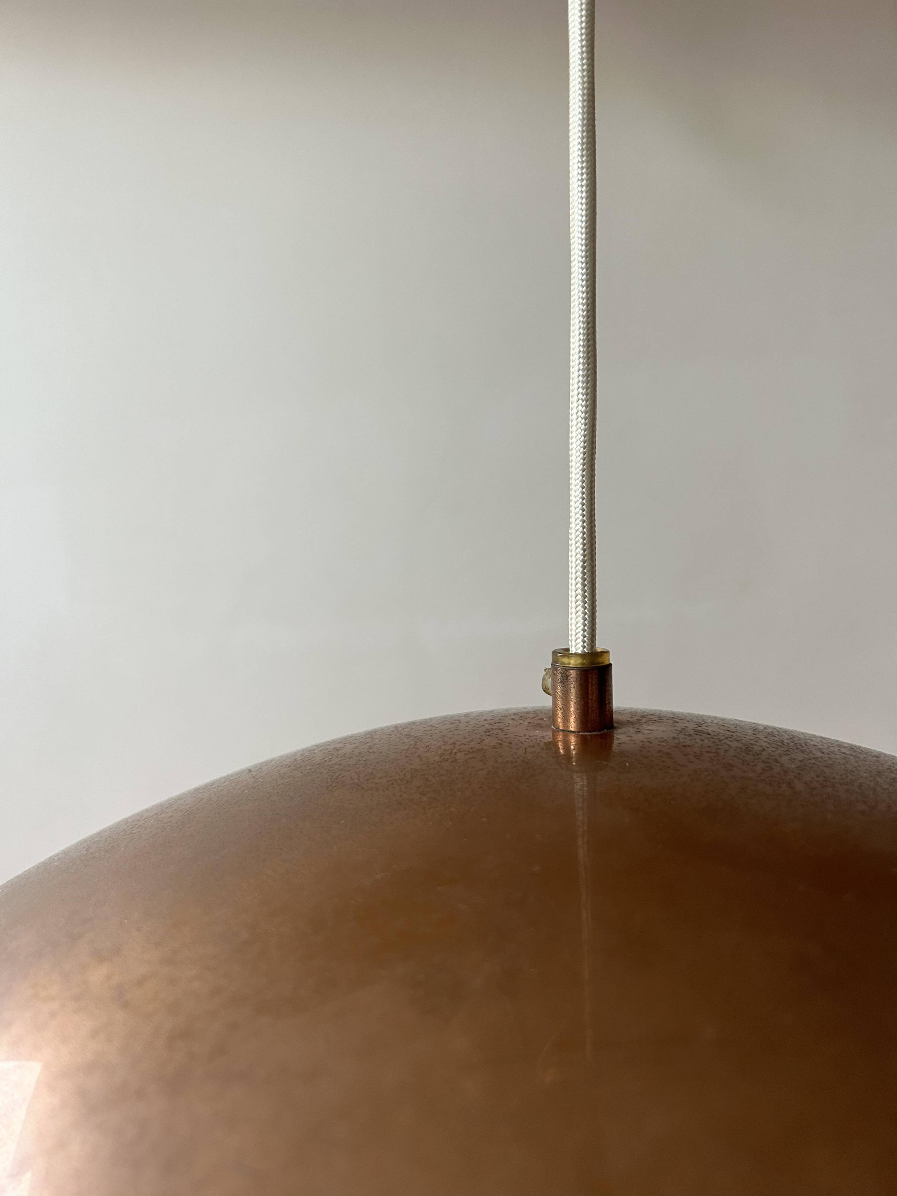 Vintage copper pendant light, Sweden 1960s