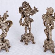 Set of three musician cherubs in cast lead - period: 20th century