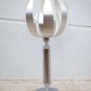 Vintage lamp, table lamp, chrome lamp with brushed steel blades, flower lamp, design lamp