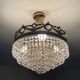 Vintage chandelier cascade of crystal and brass tassels