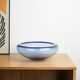 Blue glass bowl, Danish design, 1970s, manufactured by Holmegaard
