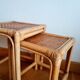 Tables gigognes en rotin vintage 1970