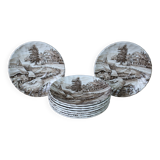 Set of 9 Vintage English Staffordshire 'HAYRIDE' Coasters