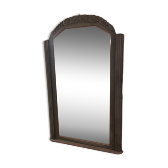 Miroir ancien époque Art Déco gris anthracite