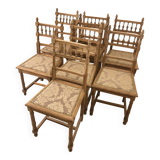 Set of 8 Henri II style chairs