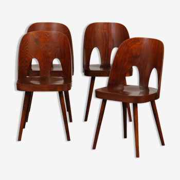 Suite of 4 vintage chairs by Oswald Haerdtl for Ton, 1960
