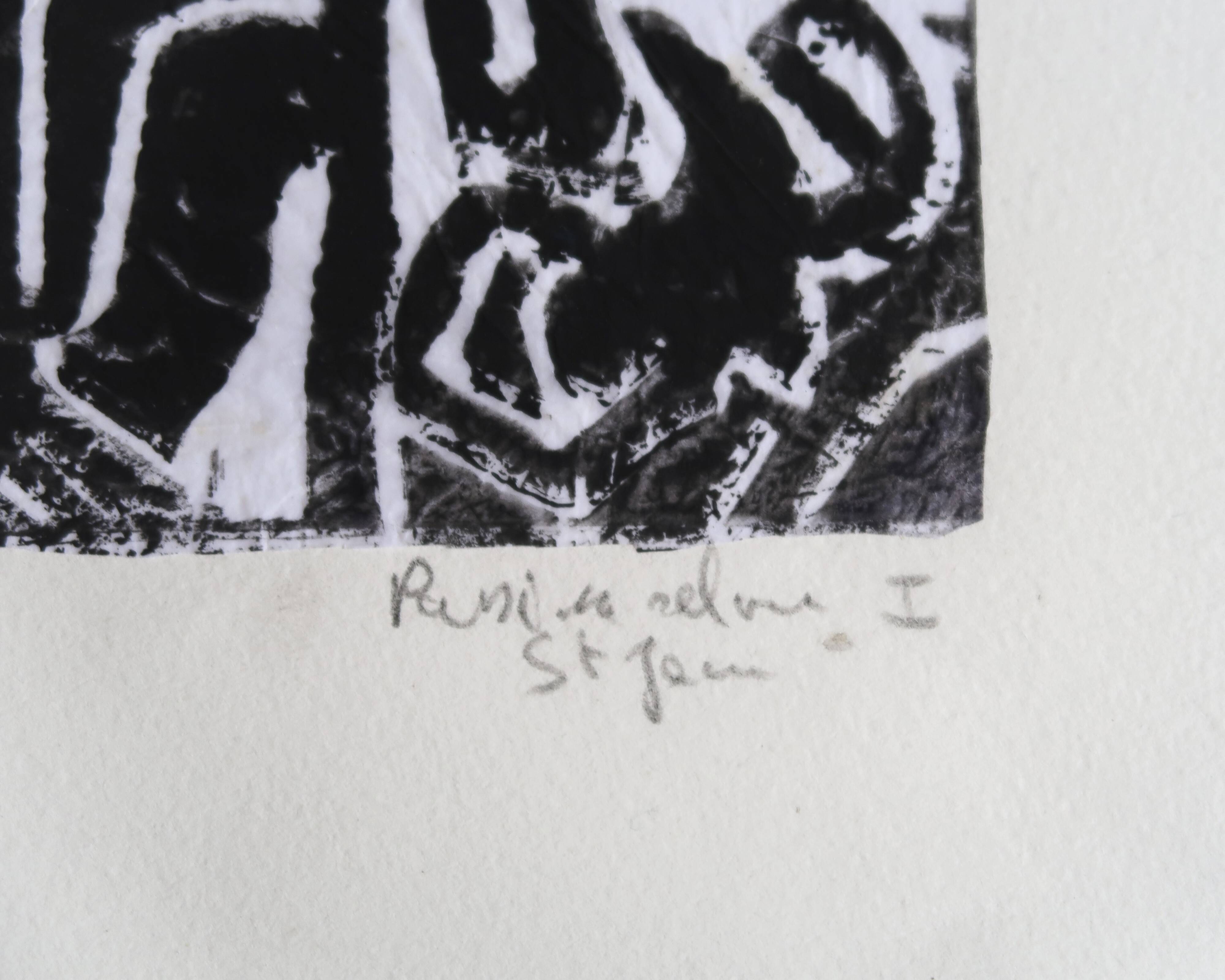 Original signed black and white abstract screenprint