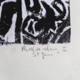 Original signed black and white abstract screenprint