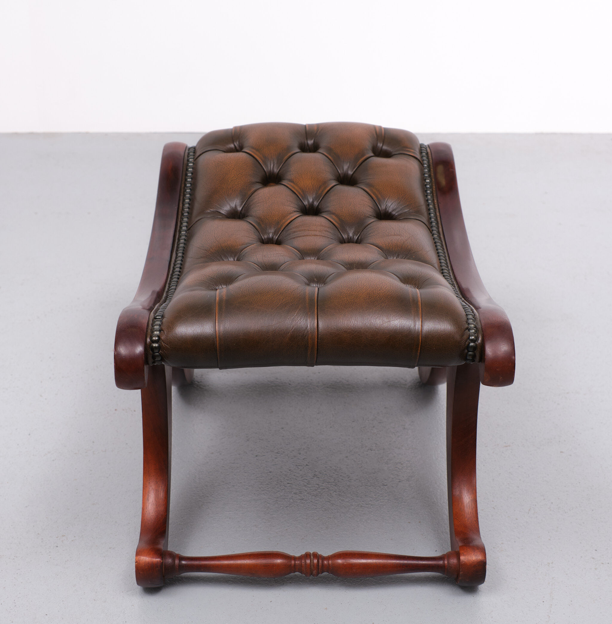 Chesterfield Mahogany Ottoman, England