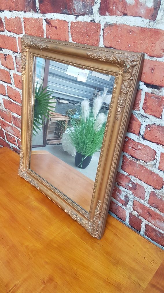 Golden molding mirror