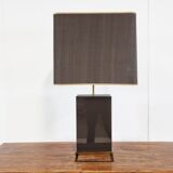 Vintage lacquered and brass table lamp, 1970s