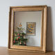 Miroir ancien doré - 35 x 30 cm