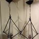 Pair of chandeliers Lunel design pendant lamps 1950s