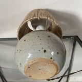 Vintage ball lamp in sandstone and rope lampshade