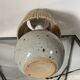 Vintage ball lamp in sandstone and rope lampshade