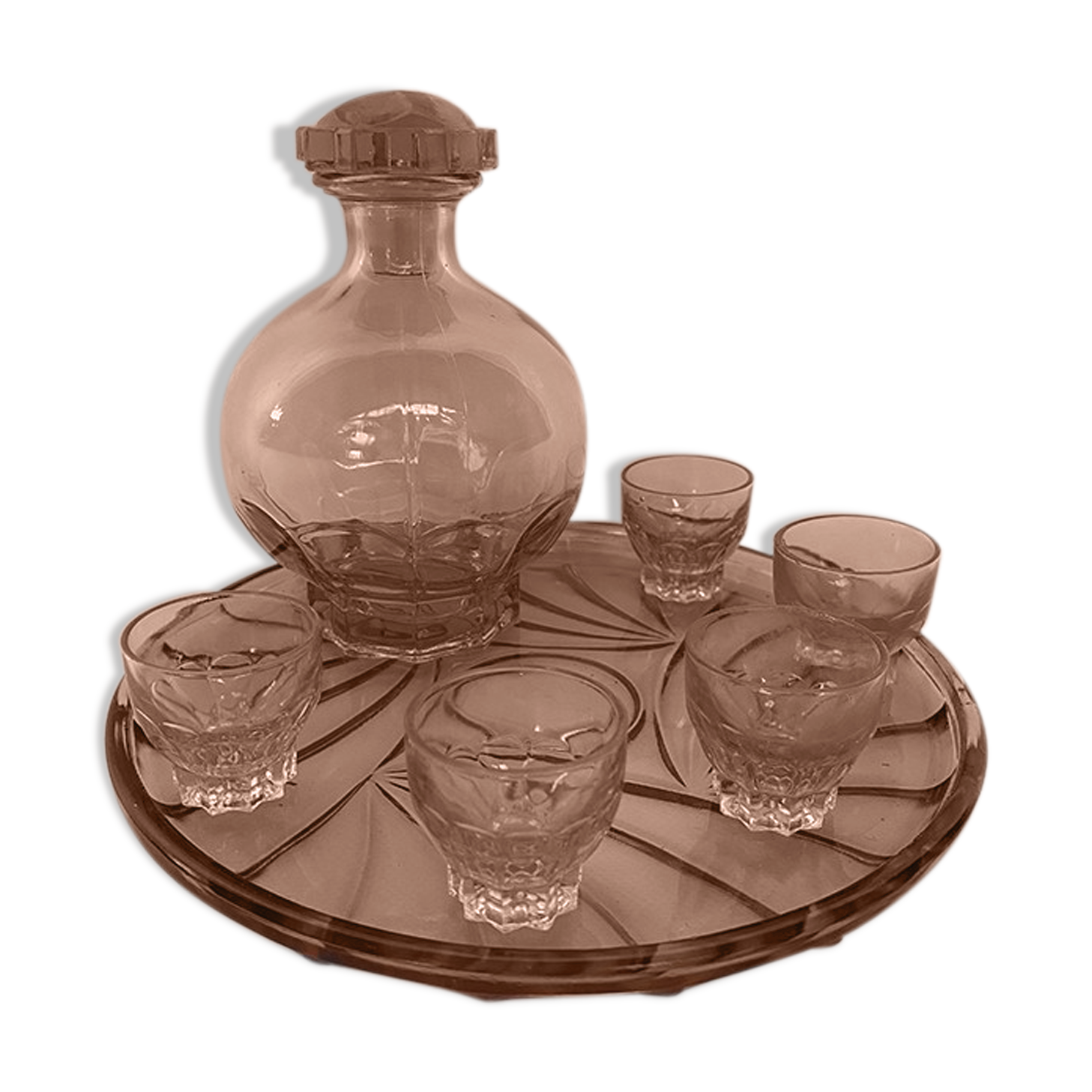 Tray, carafe and glasses