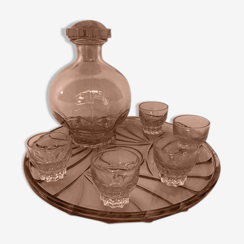 Tray, carafe and glasses