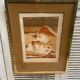 Old lithograph nicole tercinet levin “composition” + golden frame