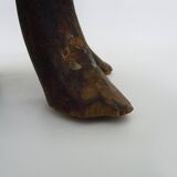 Milking stool carved in one piece, Ariège peasant art, 19th century