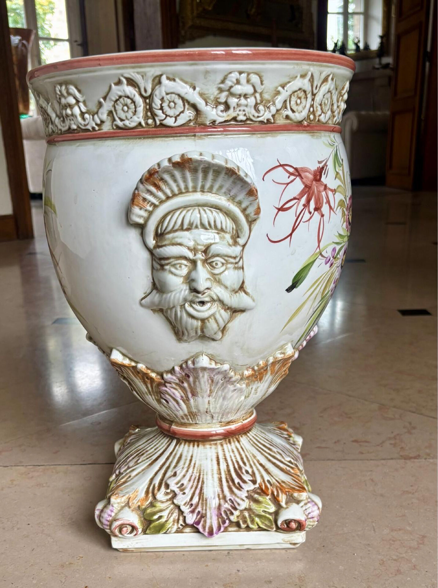 Magnificent gardener set. ceramic signed alfal.