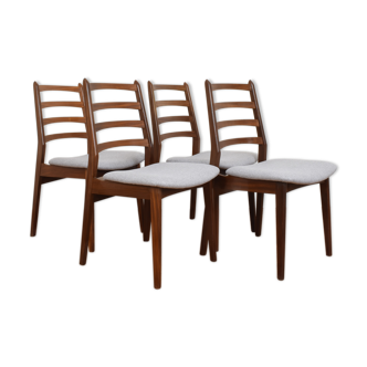 Ensemble de 4 chaises de salle à manger danoises en teck du milieu du siècle, années 1960
