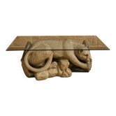 Sculptural coffee table "Panther" vintage 1970-1980