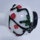vase glass paste floral decoration Japonese style vintage
