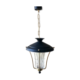 Lanterne vintage 60 laiton verre & tôle laquée