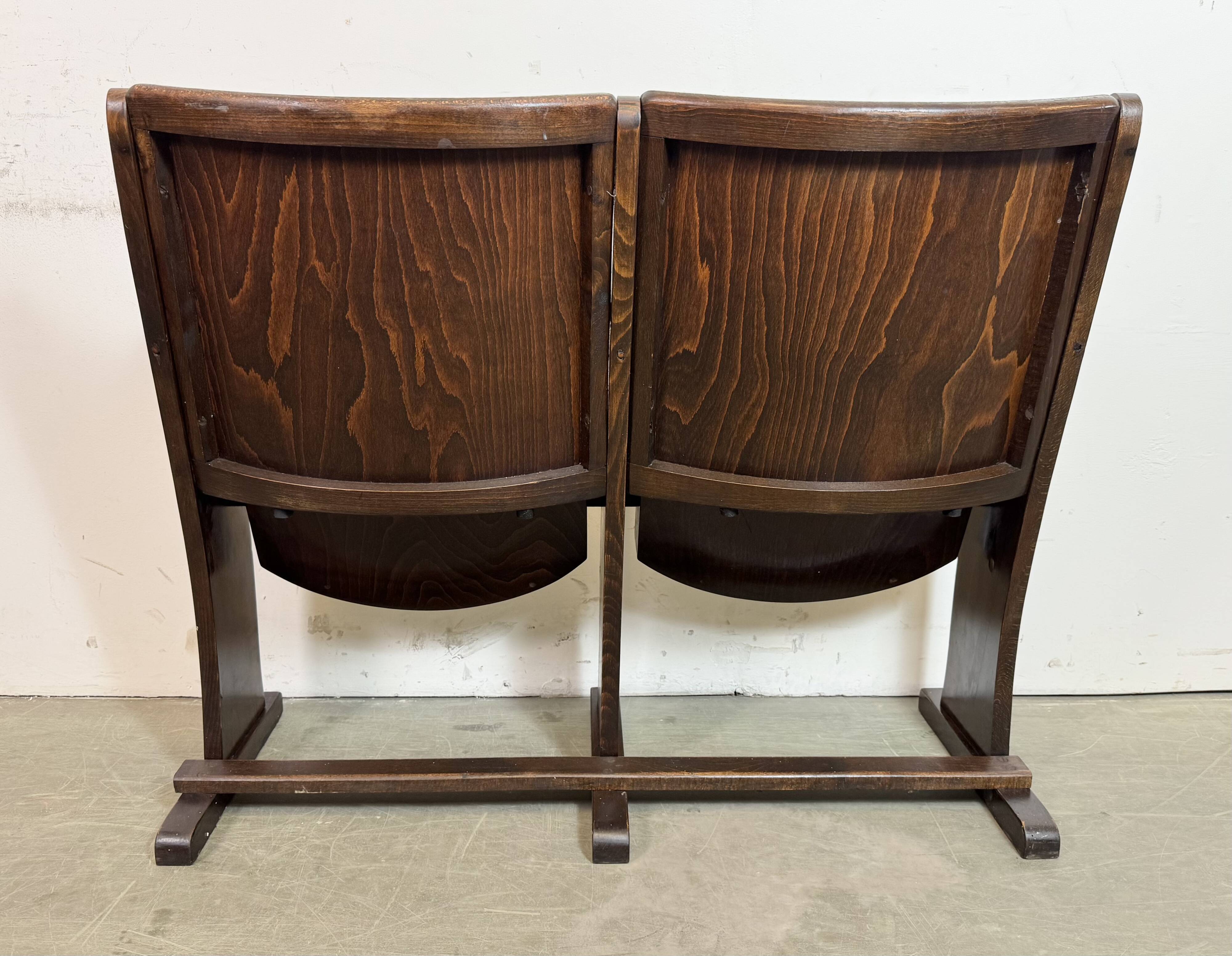 Vintage two-seat cinema bench from ton, 1960s