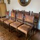 Lot de 8 Chaises de Salle à Manger Lion Henry II en noyer et Cuir de 1880
