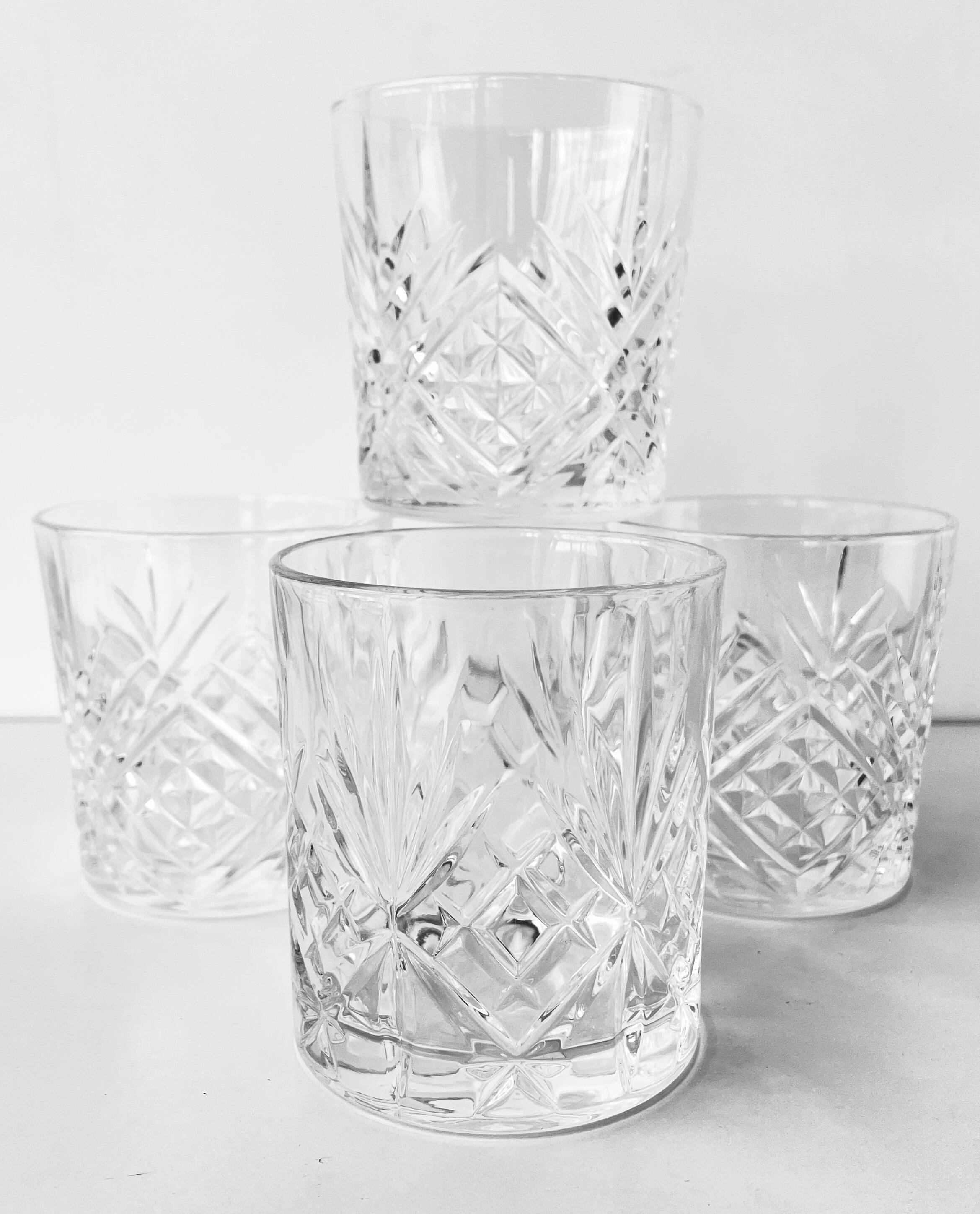 Ensemble de 4 verres à whisky cocktails Hollywood Regency