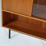 Vintage Nussbaum Vitrinenschrank Highboard Md-Century 1960er