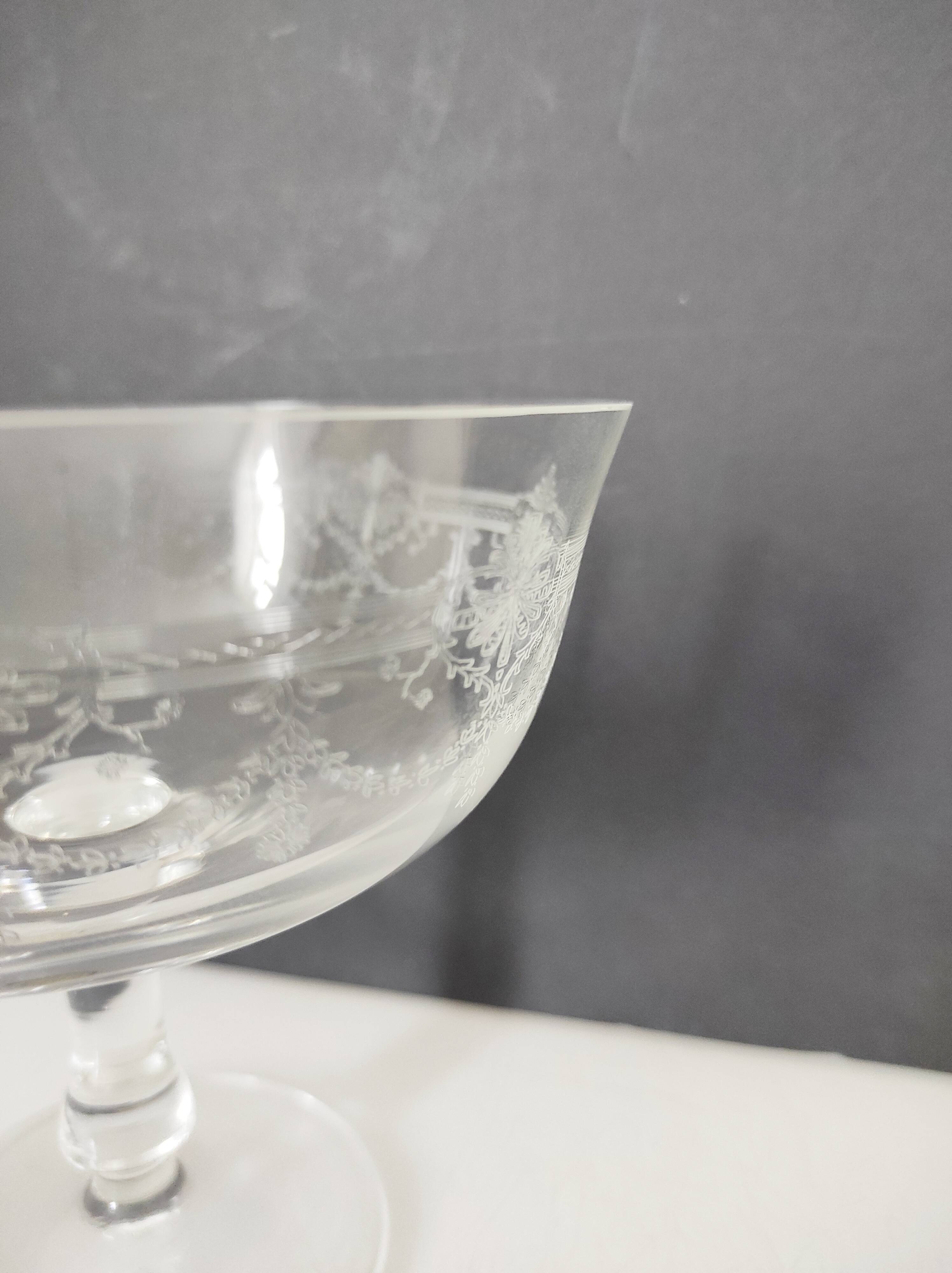 Bohemian crystal stemmed bowl