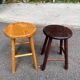 2 vintage solid wood stools — Trayeur / brutalist style