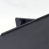 Square black lacquered wood coffee table design 1980