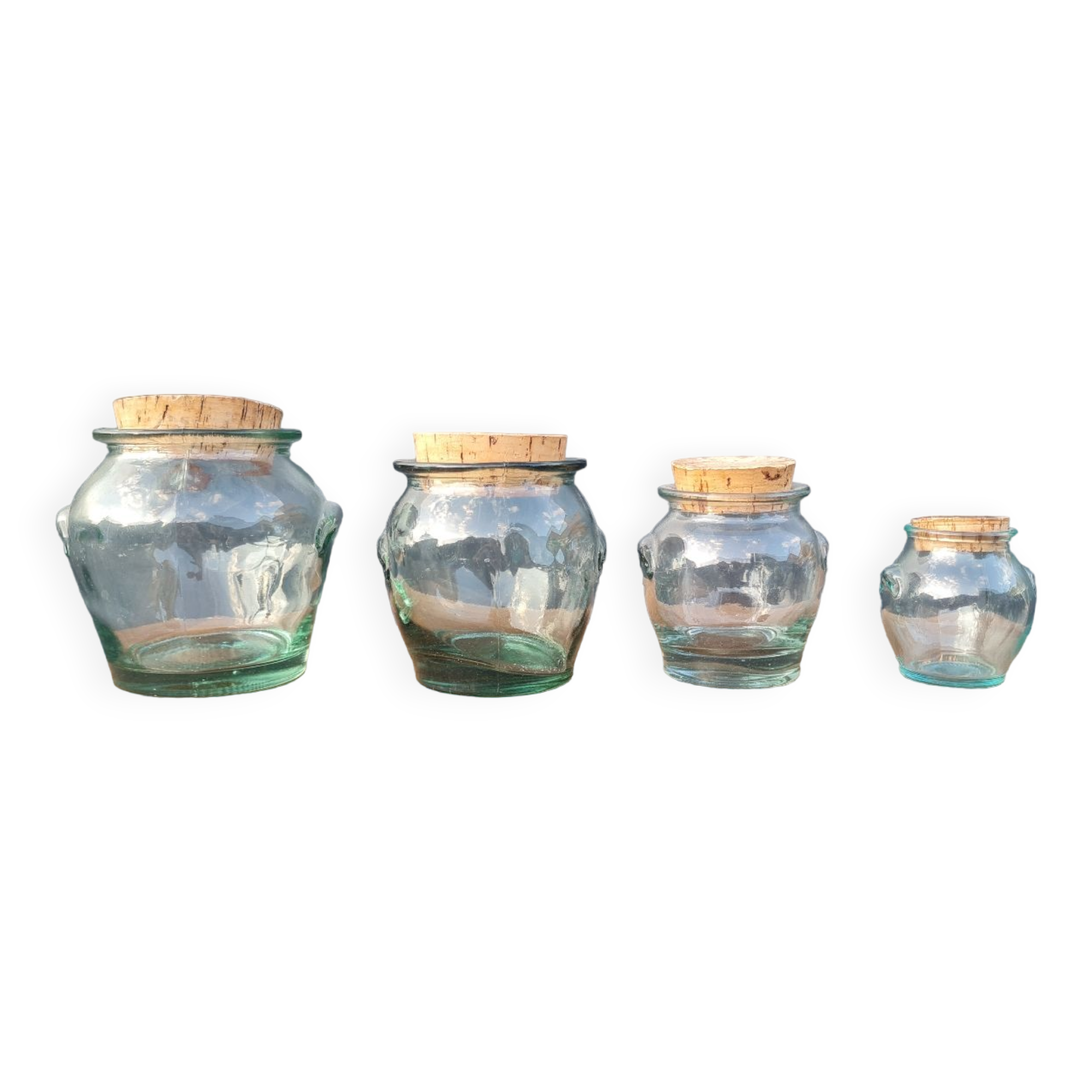 Set of 4 glass spice jars